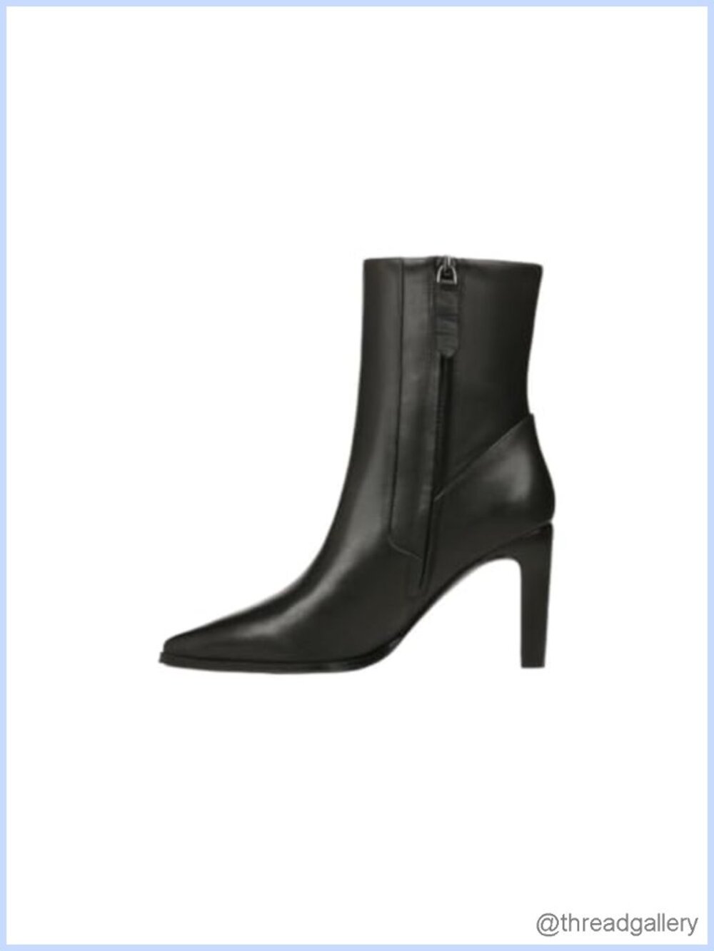 Pointed Toe Leather Dress Bootie Stiletto Heel Ankle Boot